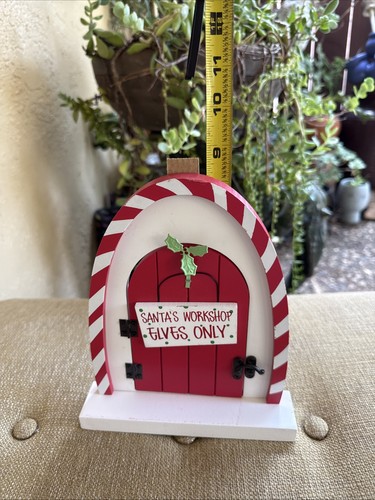Christmas Elf Prop Santa Workshop Elves Only Door Hinged Door Free Standing 8.5" - Picture 6 of 8