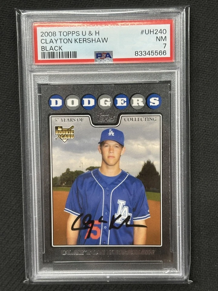 Clayton Kershaw 2008 Topps actualización Black Dodgers novato RC PSA 7 #UH240 56/57