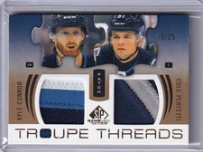 2025-26 UD SP Game Used Kyle Connor, Cole Perfetti Troupe Threads #18/25