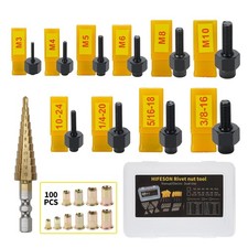 Rivet Nut Tool,Hand Nuts Riveter,Rivnut Tool with Metric and SAE,Rivet Nut To...