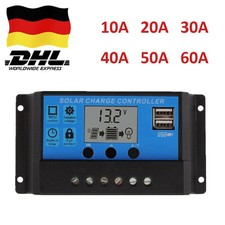 Solar Charge Controller Panel Battery Regulator 12/24V Auto Dual USB 10/20/30A