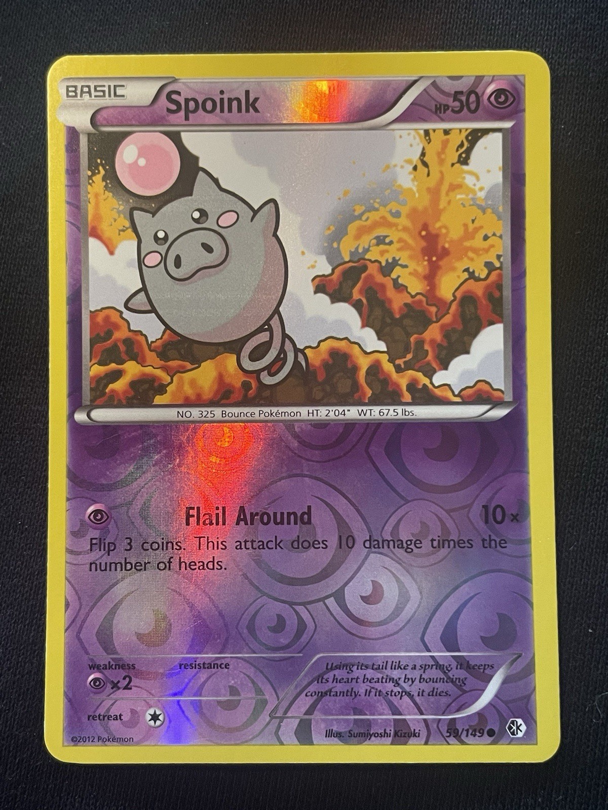 Spoink 59/149 Boundaries Crossed Reverse Holo LP Condition