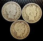 Barber Half Dollar Lot of 3- Mixed Dates / MM- 90% - (L131)