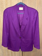 Pendleton Purple Wool Blazer Jacket Womens Size 16 Vintage USA Made