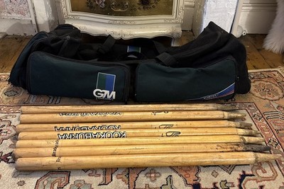 GM Gunn & Moore Cricket Tasche + 6 Holzstümpfe