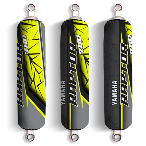Fundas para Amortiguador Yamaha Amarillo y Gris Raptor 250 350 660 R 2018 Set 3 - Picture 2 of 8