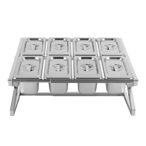 8-Pans Kitchen Sliver Spice Shelf Stainless Steel Spice Rack - Picture 5 of 14