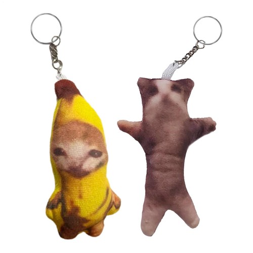 Banana Cat Plush Pendant Cute Crying Banana Cat Funny Keychain Pendant Keyrings