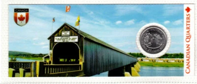 Kanada Quarter 25 Cent 1992 Covered Bridge Brücke Blister in Farbe Zertifikat - Bild 1 von 4