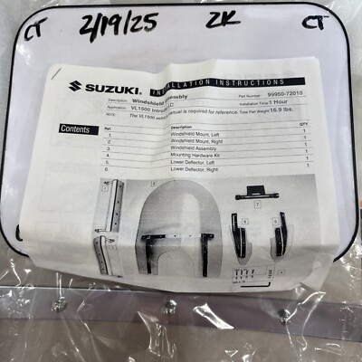 2005-2010 Suzuki VL 1500 C90 OEM Windshield Kit 99950-72010 (001