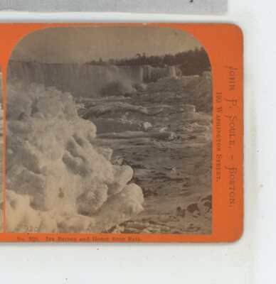 Ice Bridge & Horse Shoe Fall Niagara Falls Winter John P. Soule Stereoview c1870