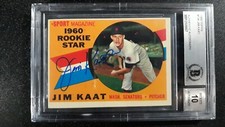 1960 TOPPS #136 JIM KAAT ROOKIE STAR AUTO SIGNED BECKETT BGS 10 AUTOGRAPH HOF