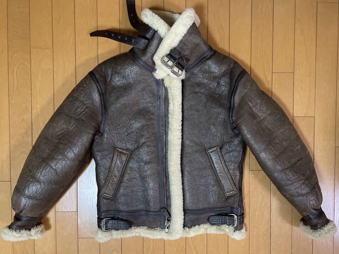 AVIREX B3 B-3 Mouton Leather Flight Jacket 36 from Japan used