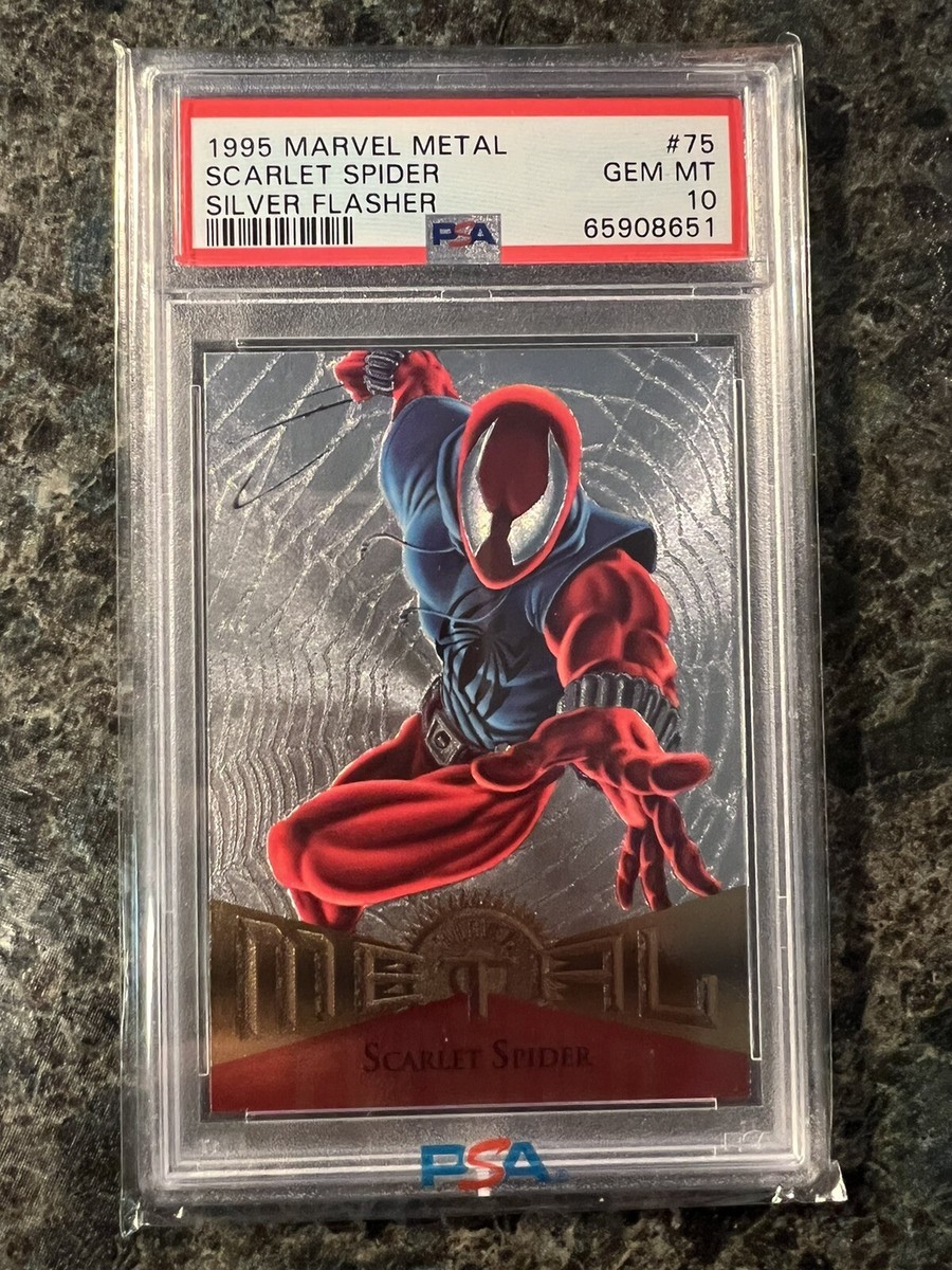 その他 1995 Marvel l Flasher Scarlet Spider 1995 Fleer Metal Marvel #75 Scarlet Spider - NM-MT