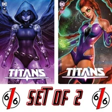 🔥 TITANS #1 & 4 SZERDY STARFIRE & RAVEN Tattoo Trade Dress Variant Set Of 2