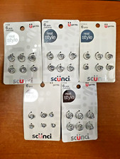5 Pks of 6: Scunci Real Style Silver Metal Studded Spin Pins 5287 R7P7b