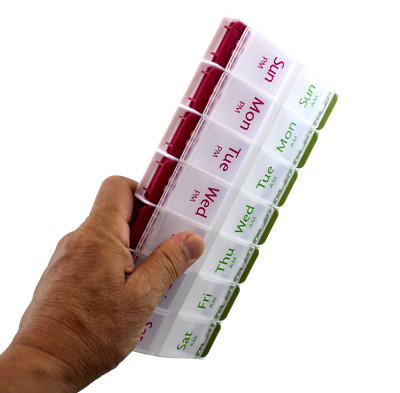 Jumbo Extra Large 8'' x 4.25'' Pill Organizer 7 Day 2 Times a Day Weekly Pill Box 