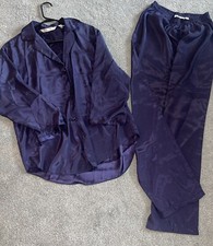 Victoria's Secret Vtg Navy Blue Pajama Set Size S Tag From The 90's