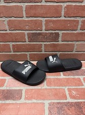 PUMA ‘Cool Cat 2.0’ Classic Black/White Logo Slide Sandals Men’s Size 10