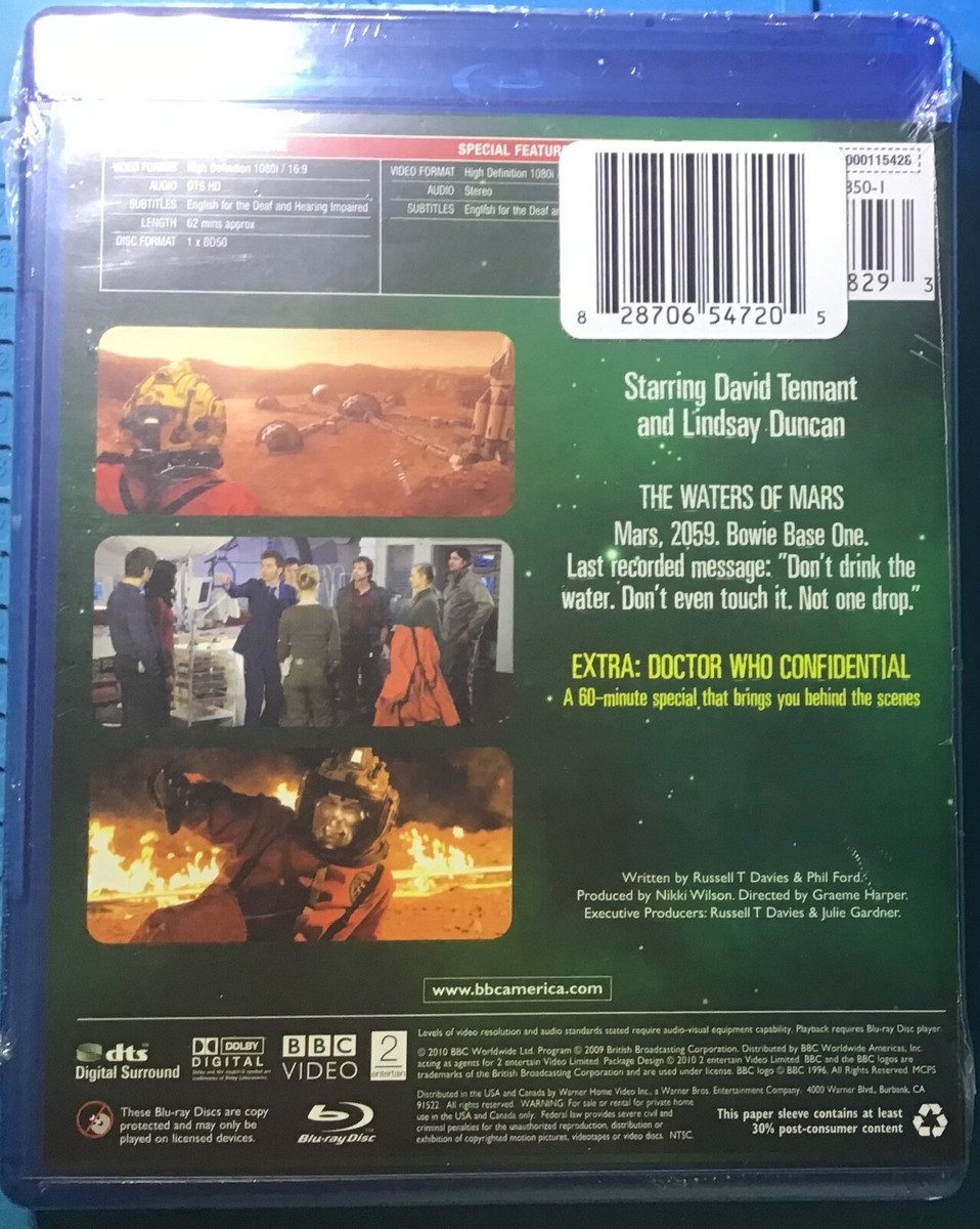 Doctor Who: the Waters of Mars (Blu-ray, 2009) - Factory Sealed