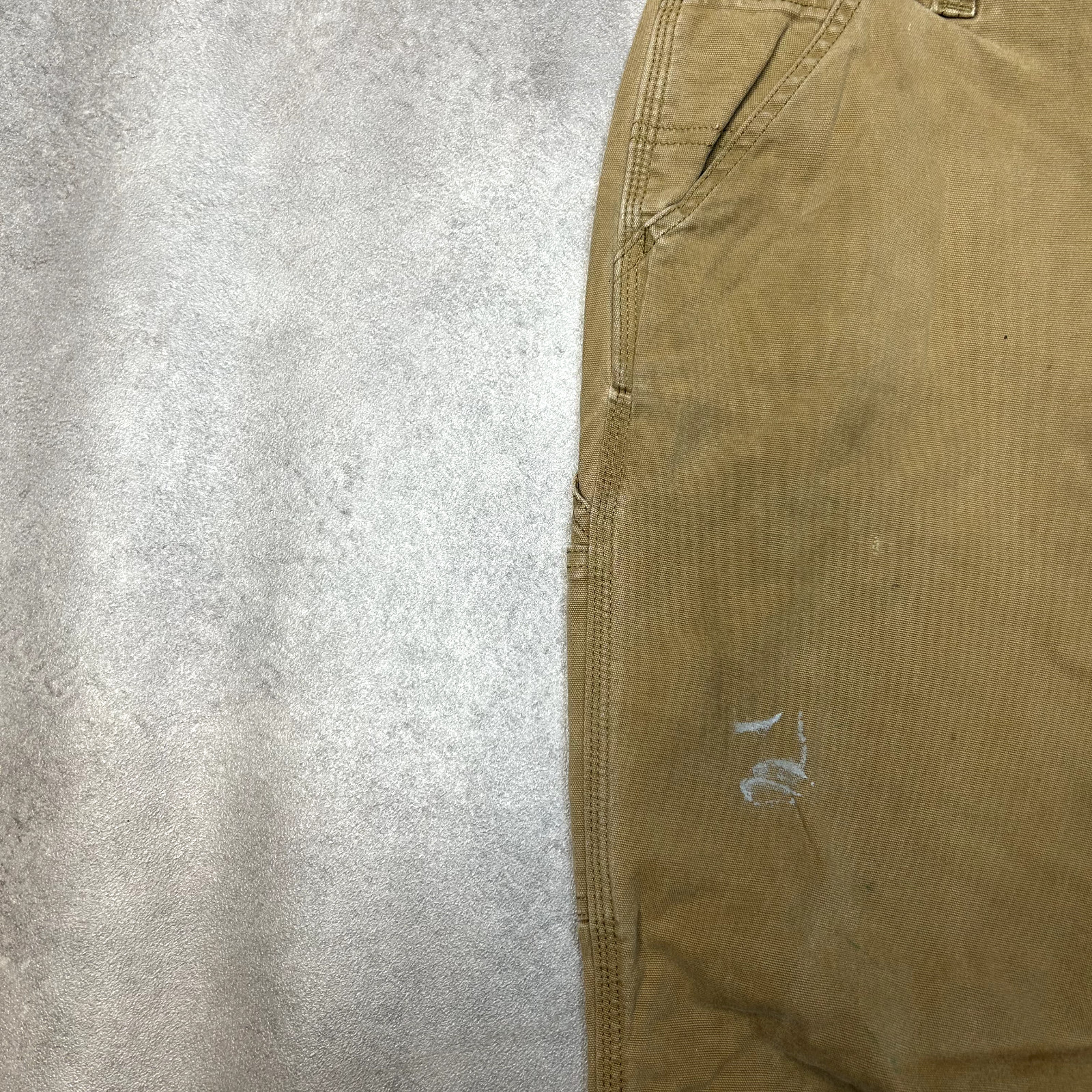 Carhartt Trousers Womens 28" Regular Fit Carpenter Canvas Workwear Pants, Beige image 3