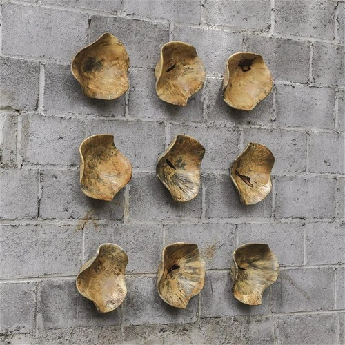 Uttermost Tamarine 3-Piece Coastal Wood Wall Sculpture Set in Natural and Gray - Picture 2 of 7