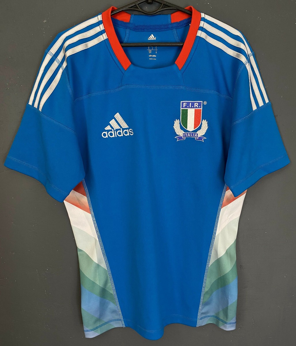 Maillot De Rugby Adidas Italie - Saison 2012/2013 - Taille L (blanc, Homme, Occasion)