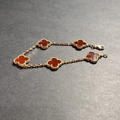 Red And Rose Gold Plated Stunning Lucky Bracelet 7.5''