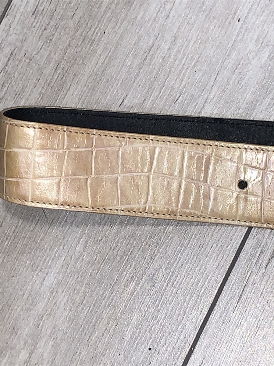 Vintage ESCADA Margaretha Ley Beige Croc Embossed Polish  display picture 1
