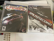 Lot of 2 PS3 Need For Speed Carbon & Split Second SONY PLAYSTATION 3 Video Games