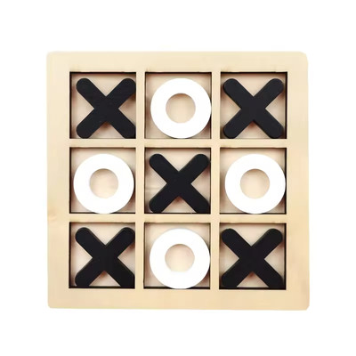Holz Tic Tac Toe Spiel Schach Brettspiel Klassiker für Erwachsene Familie