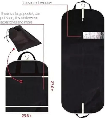 54" Garment Bag with Extra Large Pockets for Travel, Gusseted Suit Cover Mens... - Picture 3 of 7