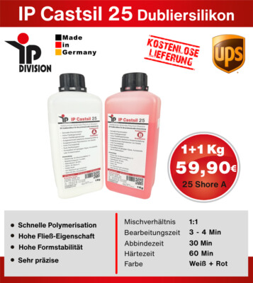 IP CastSil 25 Shore Premium Dubliersilikon Silikonkautschuk Abformsilikon 2 KG