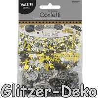1000X Happy Birthday Konfetti - Gold Silber Deko Tischdeko Geburtstag Party