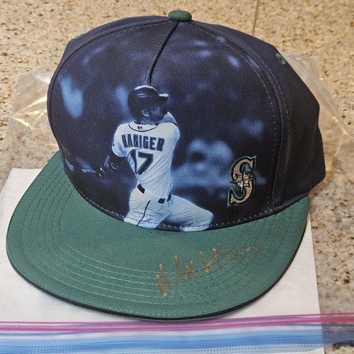 Casquette de baseball dédicacée Mitch Haniger #17 Seattle Mariner Game Giveaway 15/09/24 - Photo 1/6