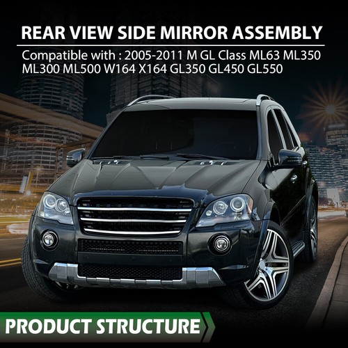 Fit For 05-11 Mercedes Benz W164 X164 ML GL Blind Spot Side View Mirror Assembly - Picture 13 of 13