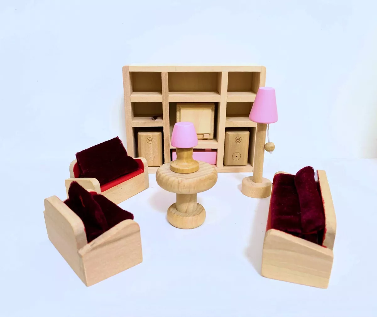 Assembled wooden sale dollhouse