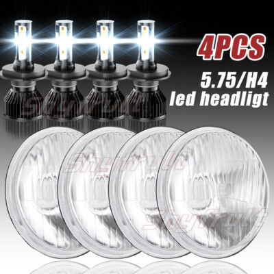 4x 5.75'' 5-3/4'' Round LED Headlights for GMC C15/C1500 1961-1972 Pickup-C2500