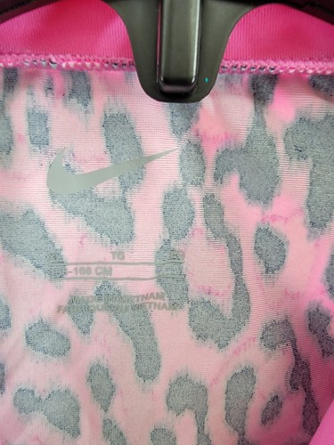 Nike Wild Long Sleeve Crop Swim Top Big Girls XL Fierce Pink Printed Pullover - Picture 9 of 16