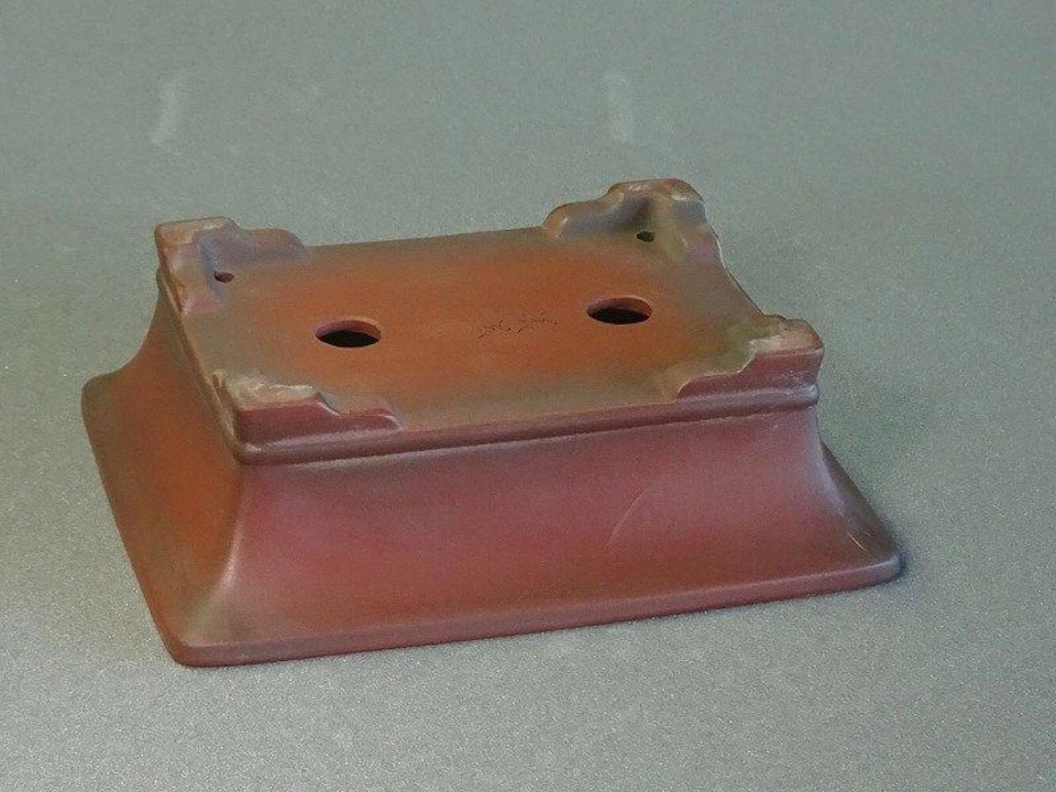 Бонсай горшок Tokoname BIGEI квадратной формы горшок W16.4 см D13.2 см H5 см коричневый без глазурованный - Изображение 3 из 4