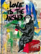 EVERYDAY LIFE by MR. BRAINWASH - ORIGINAL - 50 x 38 -  LOVE IS THE ANSWER - COA