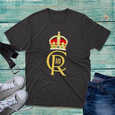King Charles III T-Shirt Royal Cypher CIIIR  Union Jack CORONATION UK Top