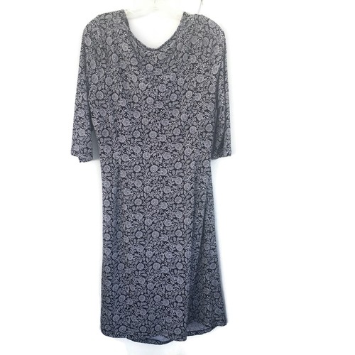 Damen Kleid Strick Größe 1X Plus schwarz weiß Druck Halbärmel Seitenruck - Bild 3 von 7