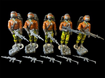 Lot of 5 Steel Brigade Tiger Force Custom 1987 Style Black Major GI Joe w/FC s