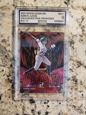 AGS 9 2022 DONRUSS AARON JUDGE UNLEASHED PINK FIREWORKS UL-12 NEW YORK YANKEES