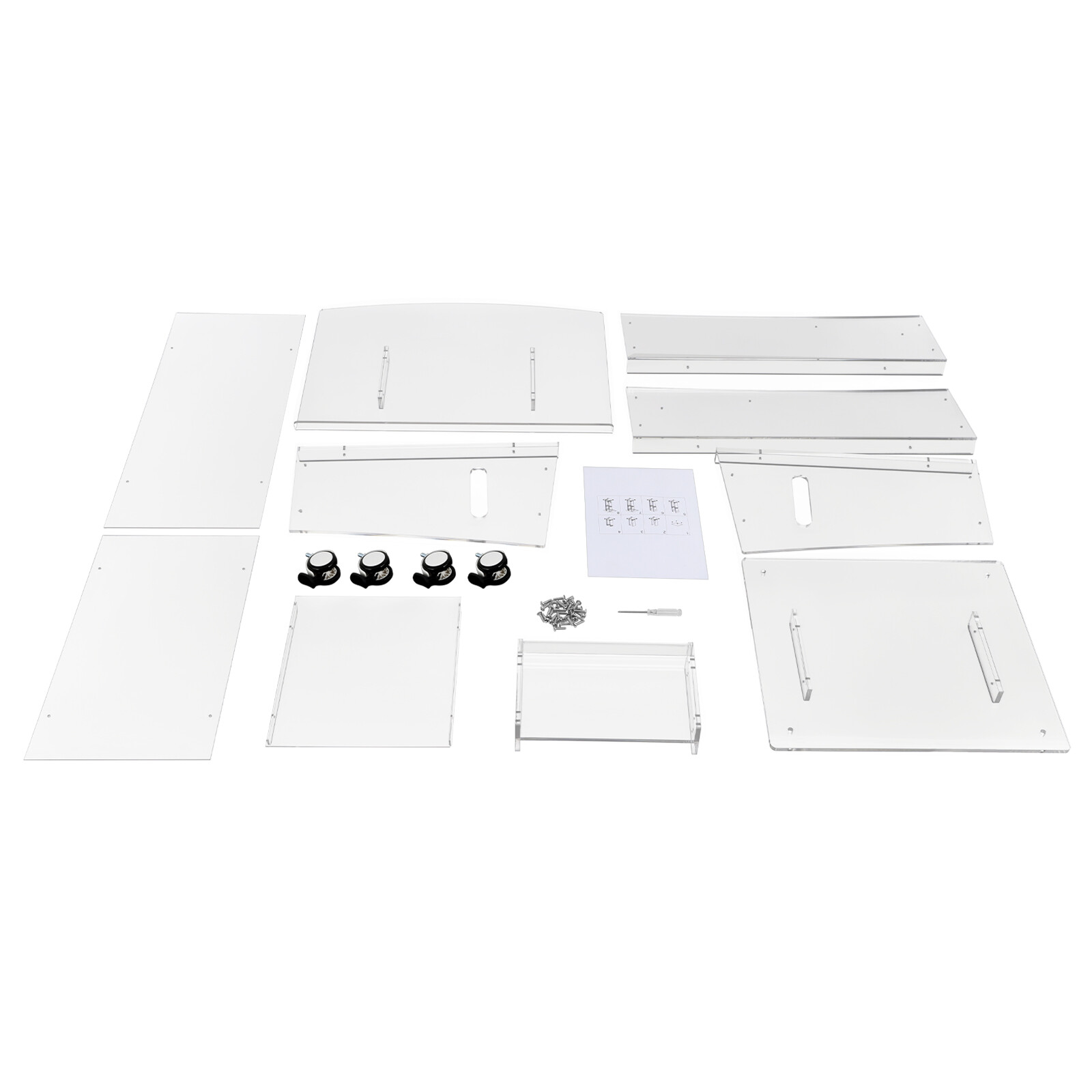 123cm Acrylic Podium Stand Portable Podium Stand Lectern Stand with 4 Wheels