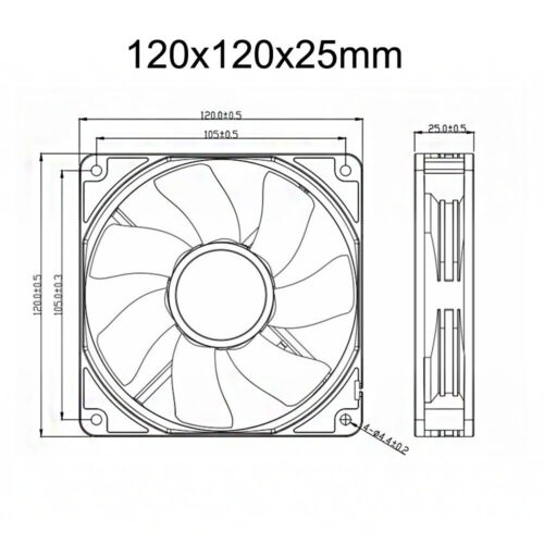 DC 12V Cooler Black Silent Cooling Fan 35mm/40mm/50mm/60mm/70mm/80mm/90mm/120mm - Picture 15 of 15