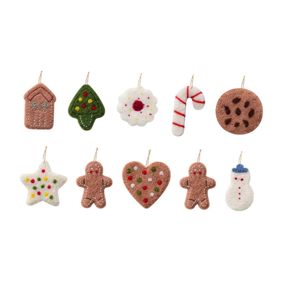 10 Pieces Felt Christmas Tree Pendants Christmas Decor for Festival