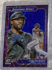 2021 Donruss Optic Blue Velocity #17 Starling Marte  /99 Marlins Diamond Kings