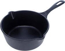 Deep Cast Iron Saucepan High Quality Melting Pot Durable Seasoned Easy Use 2QT